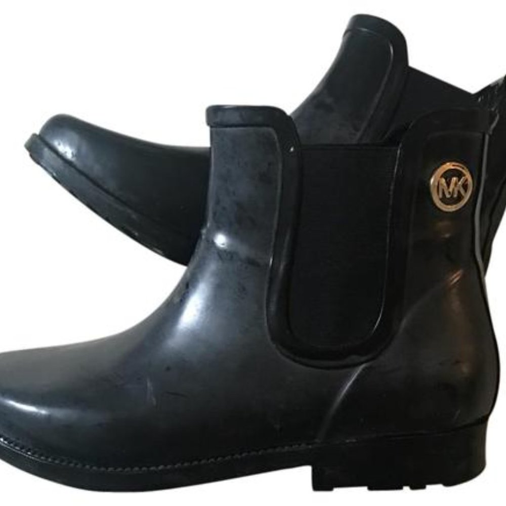 Michael Kors  Black Chelsea Style Rain Boots